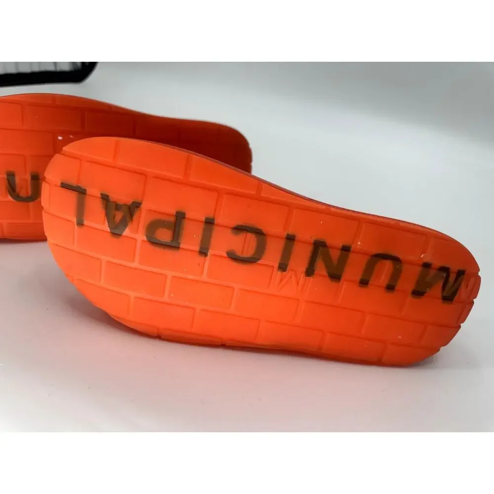 Municipial Podium Slide Poppy Slip-On Slide Slippers Orange Black Men's Size 13